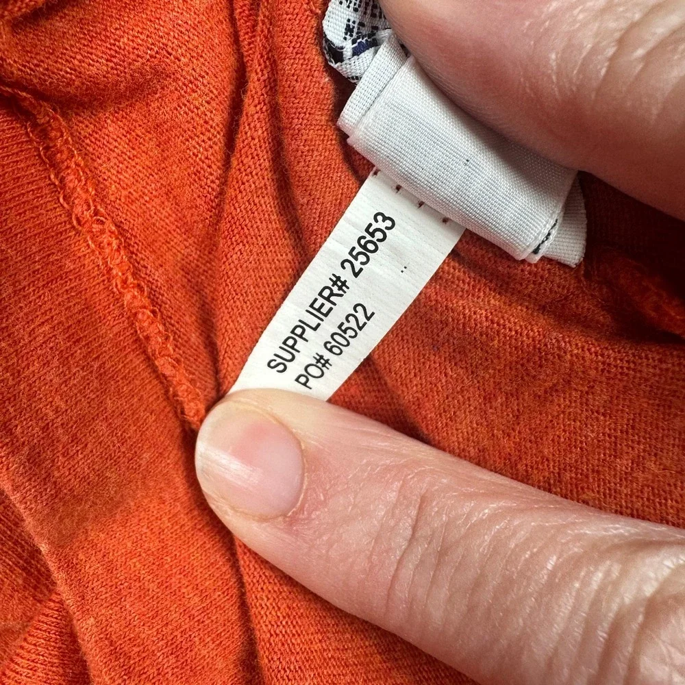 Polo Ralph Lauren Long Sleeve T-Shirt Mens Large‎ Orange Pony Logo Preppy